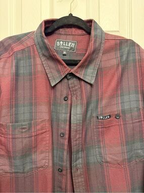 Sollen Men's Red Plaid Lightweight Shirt Jacket
